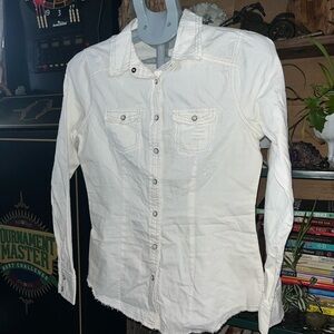 Maurices Women's Button Down Shirt in Soft Cream